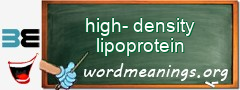 WordMeaning blackboard for high-density lipoprotein